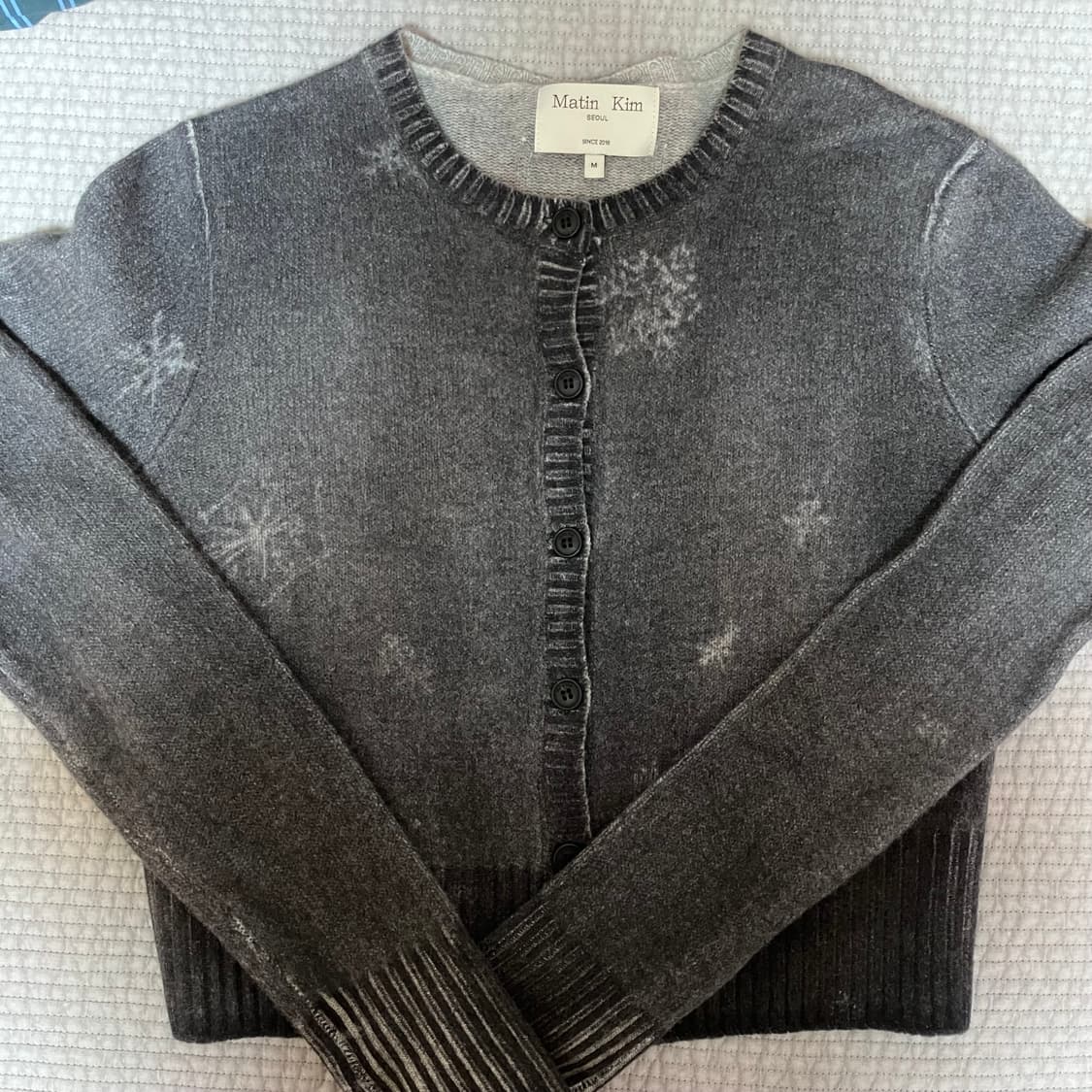 마뗑킴 눈꽃가디건 그레이 M 상품이미지1