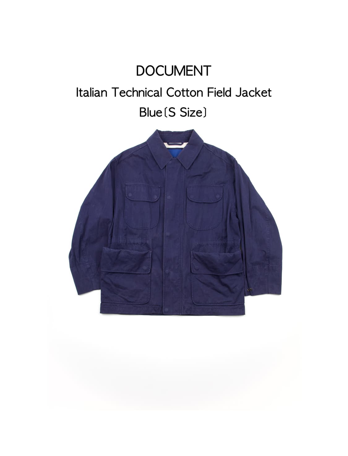 DOCUMENT 이탈리안 테크니컬 코튼 필드 자켓 블루 상품이미지1