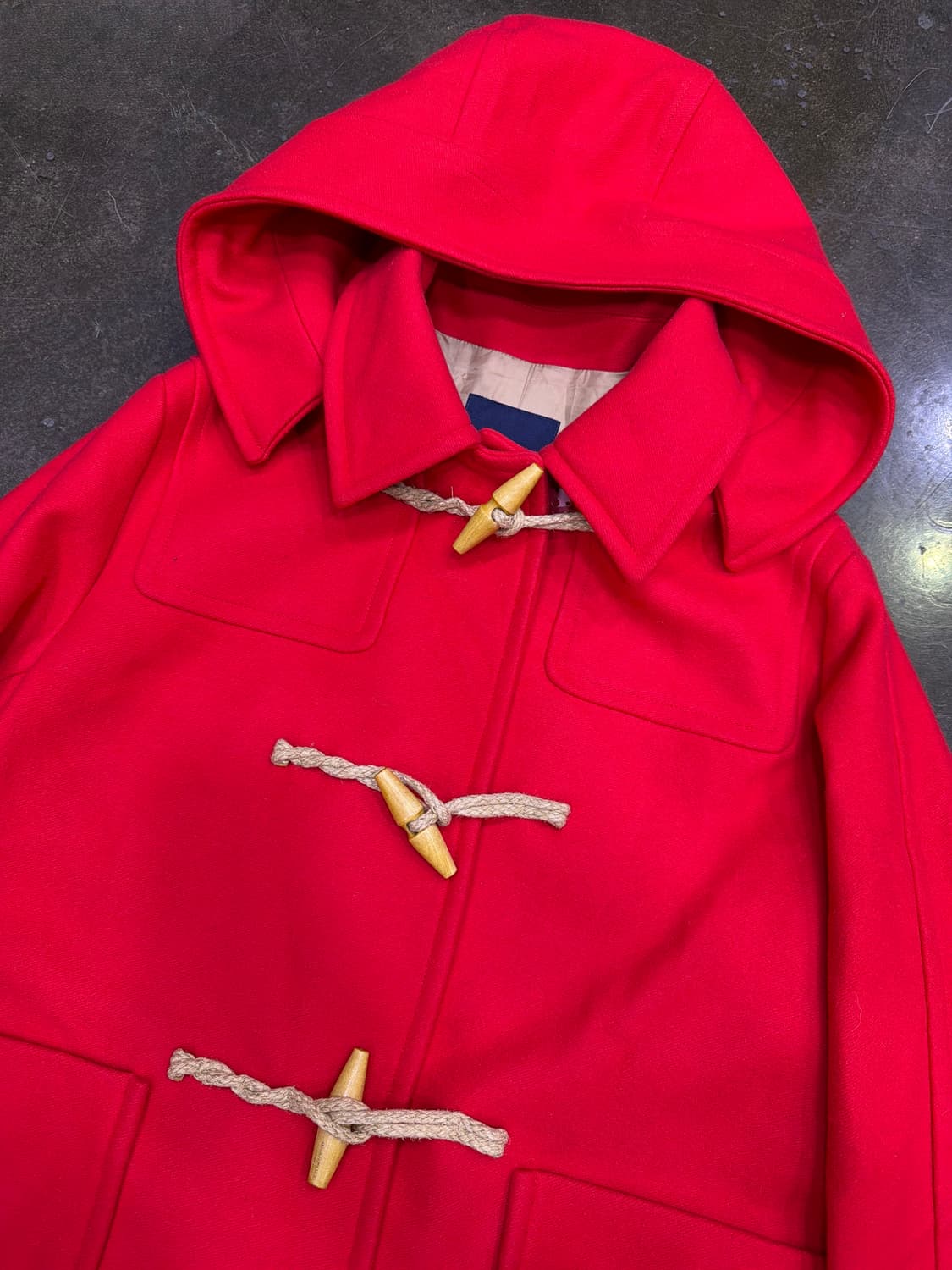 빈폴 레이디스 솔리드 롱 더플코트 떡볶이 코트 레드 90 상품이미지5