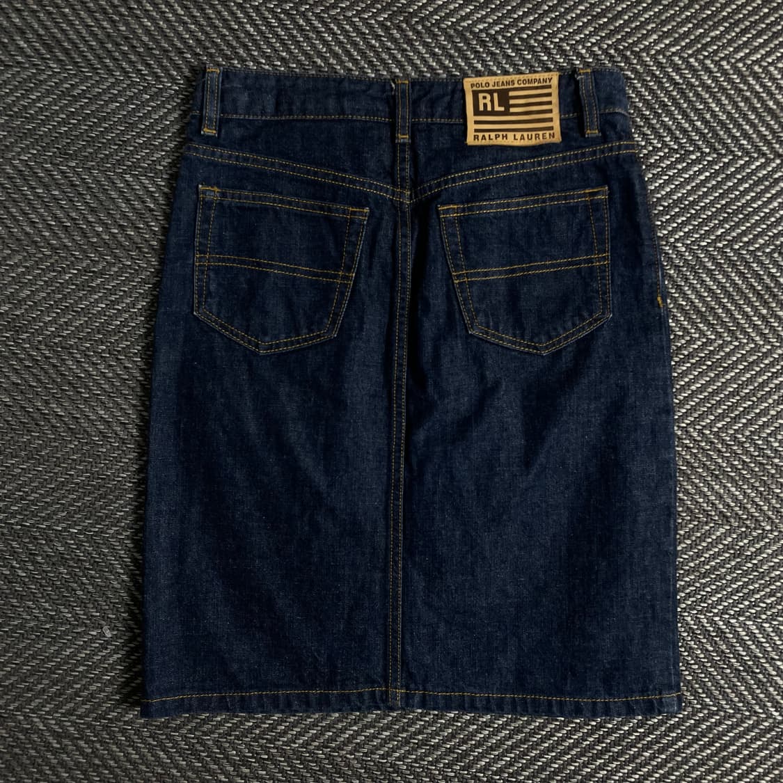 폴로 랄프로렌 레더 로고 데님 스커트o 3628 상품이미지1