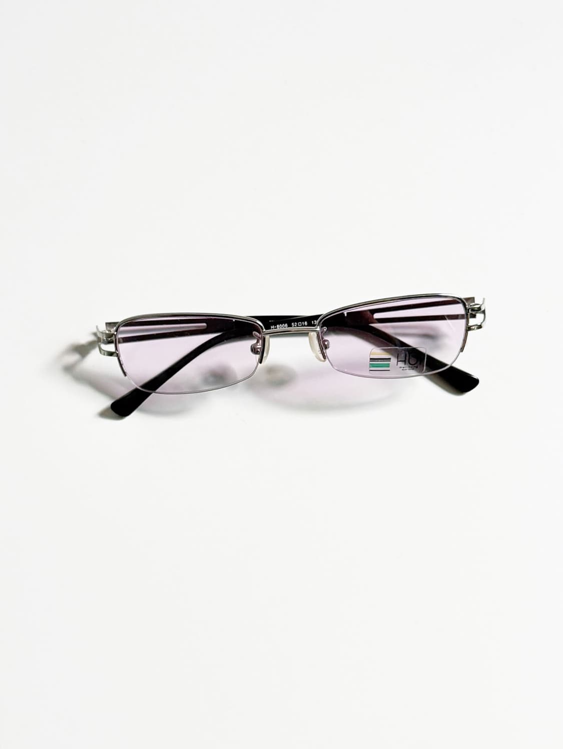 HUI 메탈 스퀘어 반무테 틴트 프레임 빈티지 안경 상품이미지2
