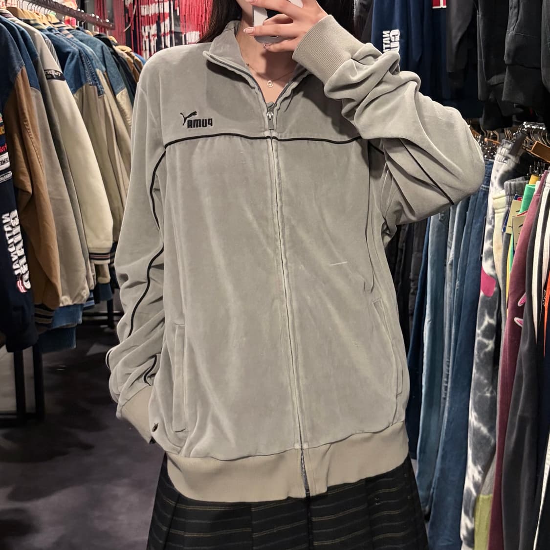 [IM] Puma 퓨마 벨벳 트랙 자켓 그레이 상품이미지2