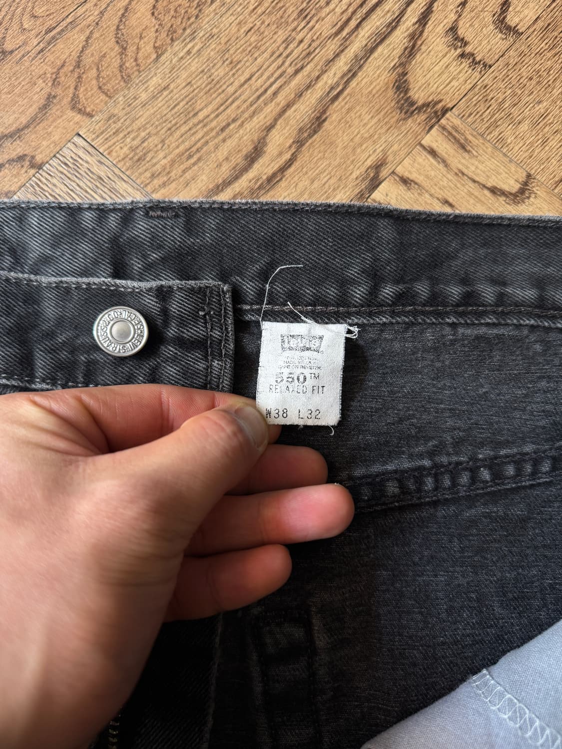 [38]90's 리바이스 550 Made in USA 흑청 데님 팬츠 상품이미지6