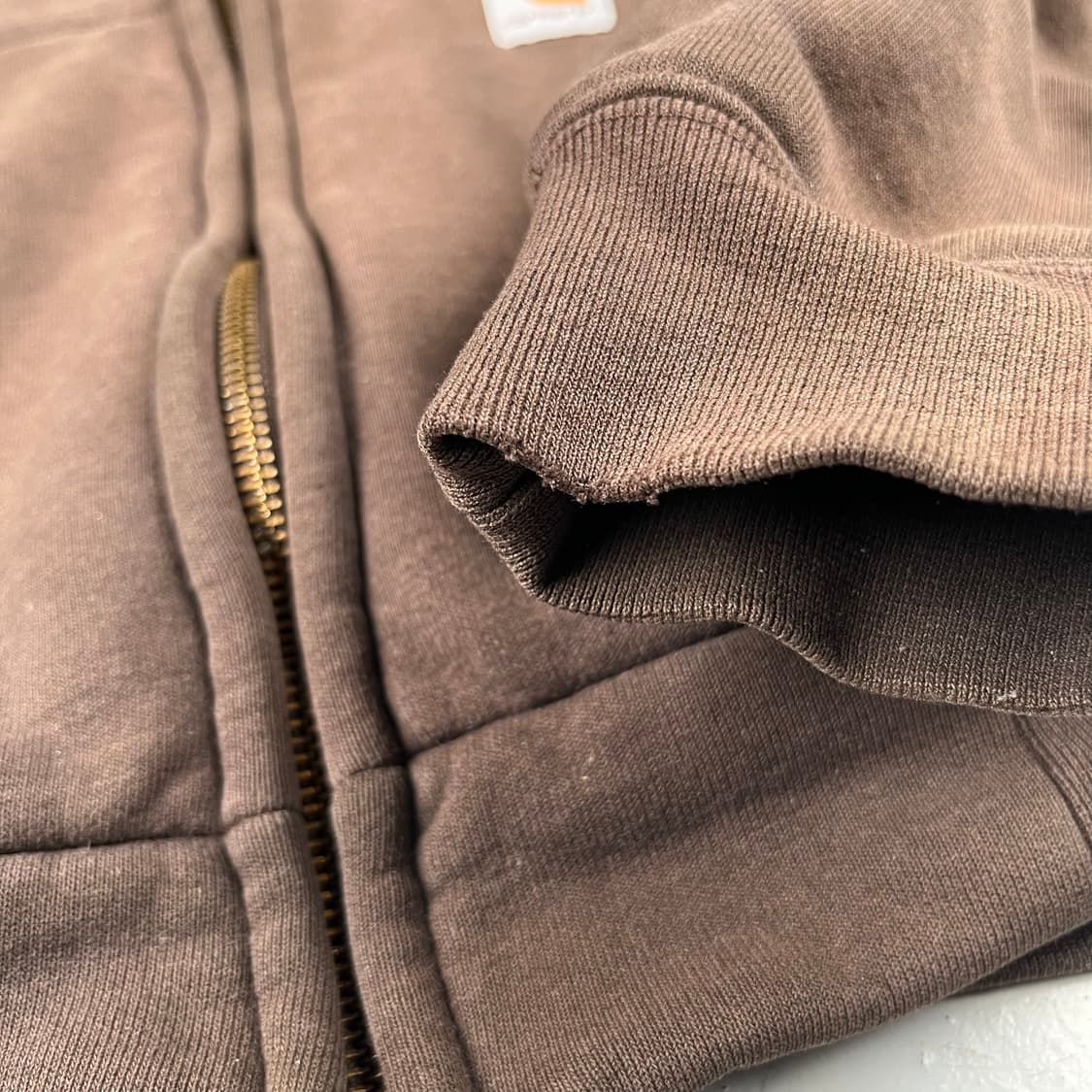 빈티지 칼하트 페이디드 다크 브라운 써멀 후드집업 상품이미지9