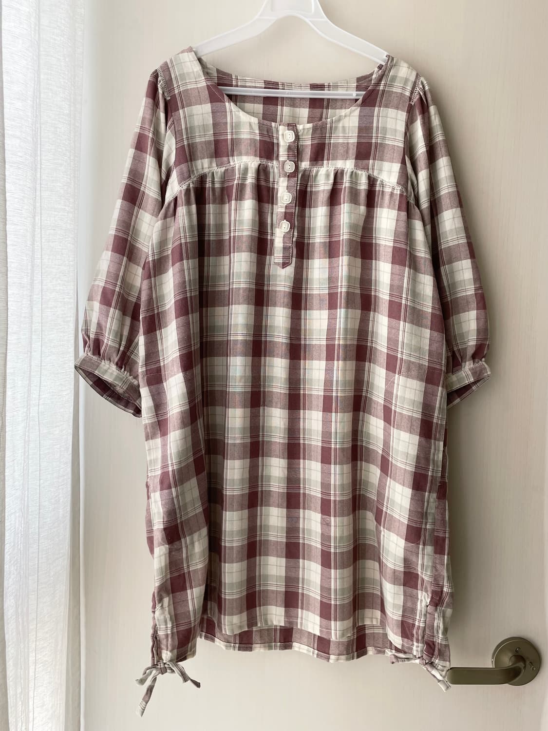 카모메산장 단품 체크 원피스 / 모리걸 하구미 너드 상품이미지1