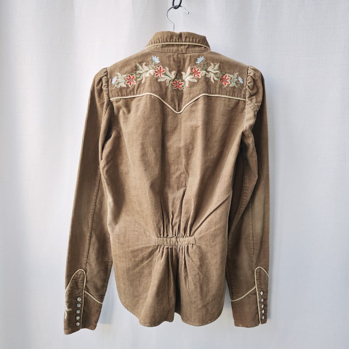 랄프로렌 플라워 자수 코듀로이 웨스턴 셔츠 카키 브라운 6사이즈 상품이미지7