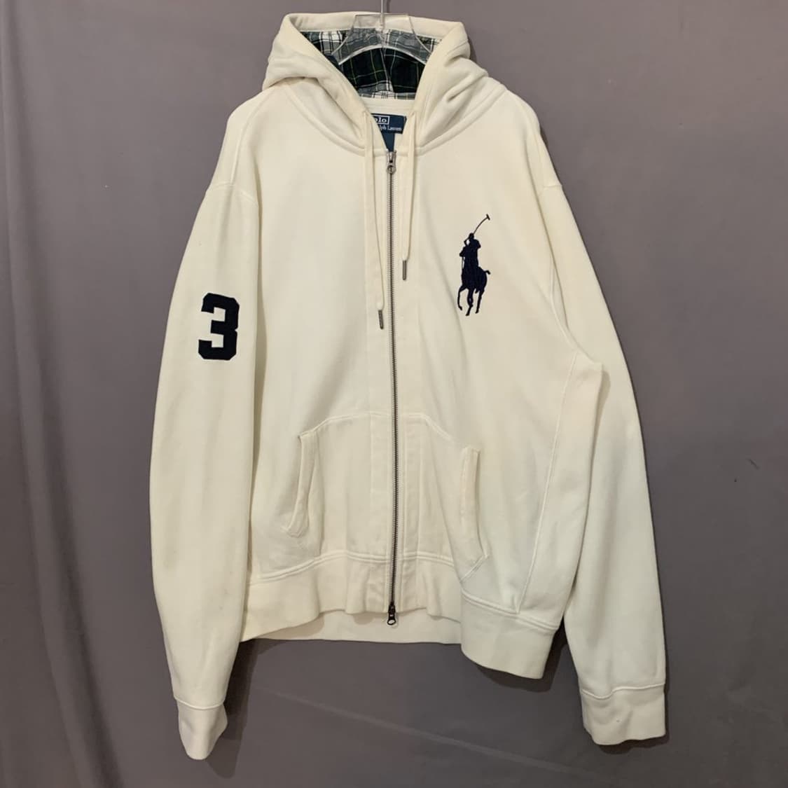 XXL 폴로랄프로렌 빅포니 투웨이 체크 후드 집업 상품이미지1