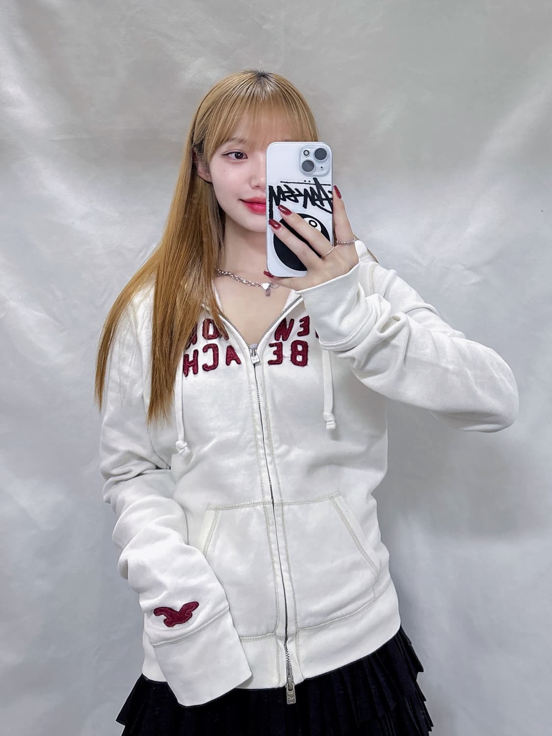 홀리스터 화이트 투웨이 후드집업  상품이미지2