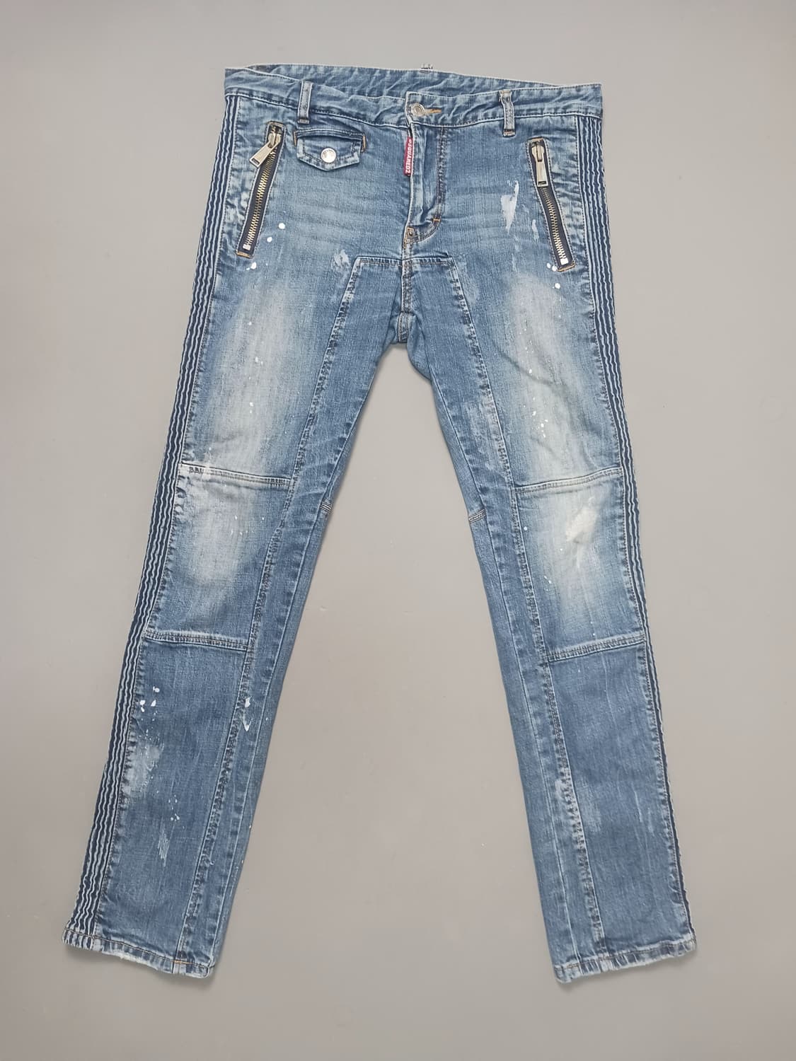 [32] 디스퀘어드2 화이트 스플래터 타이디바이커진 청바지 상품이미지1