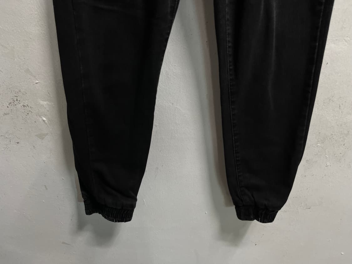 (30-32) PLAN A 스판 밴딩 데님 흑청 조거팬츠 바지 상품이미지3