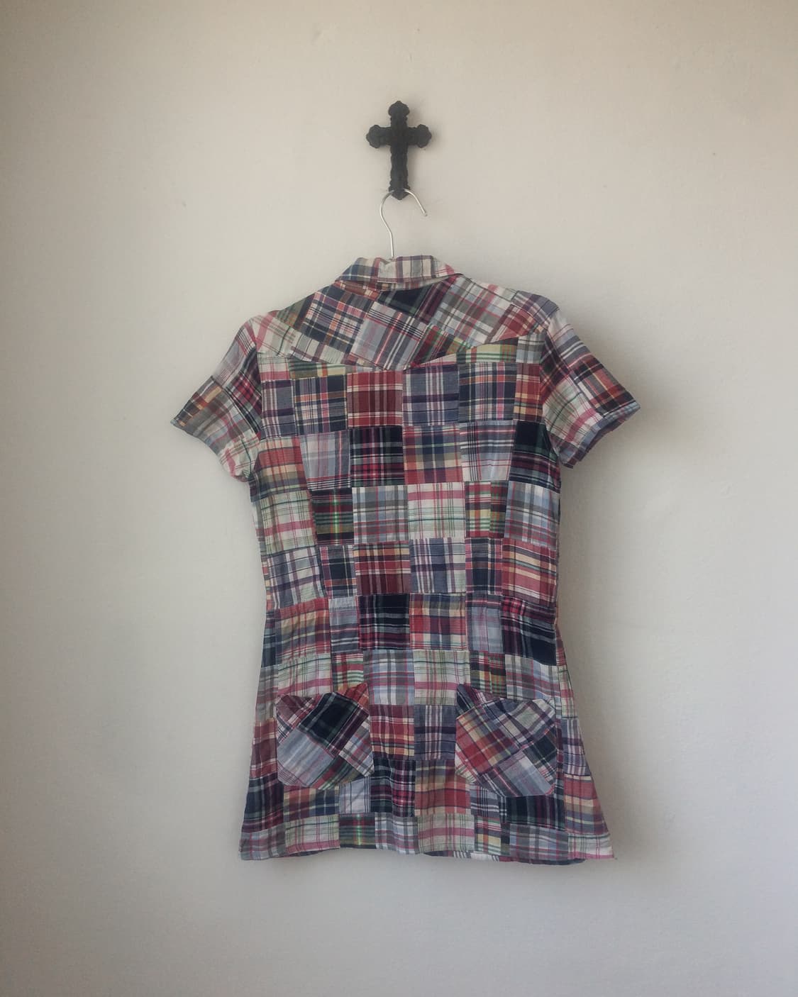 Patch work check pattern shirt 상품이미지2