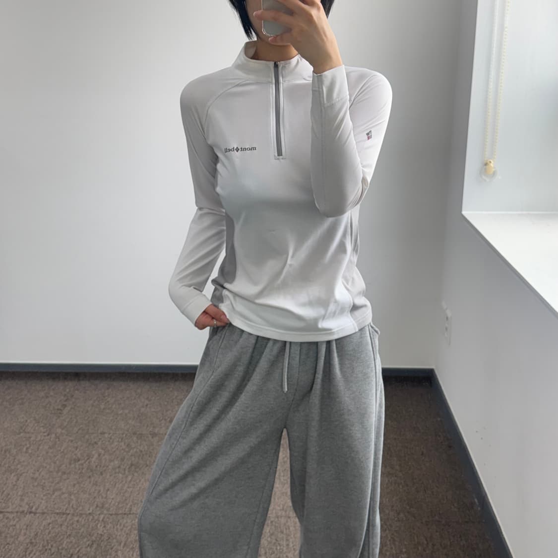 Mont bell 몽벨 반집업 화이트 롱슬리브 상품이미지2