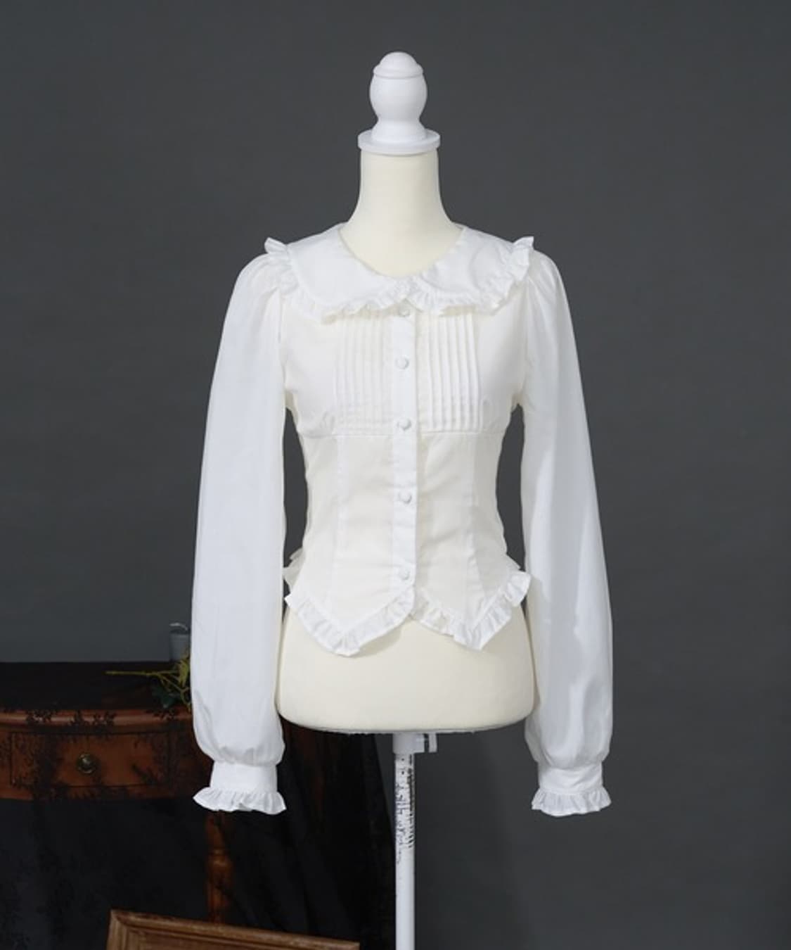 Palefy 팔엘피 코르셋 프릴 블라우스 | 양산형 양지뢰 지뢰계 상품이미지1