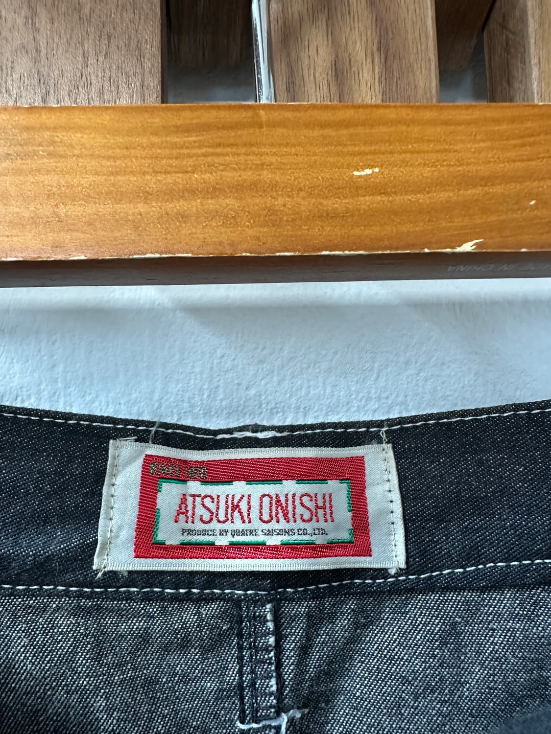 일본빈티지 Atsuki Onishi 아츠키오니시체크 패치워크 데님 스커트 상품이미지3