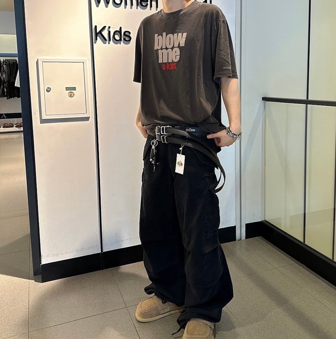 프로젝트g/r 블로우 미 워시드 티셔츠 브라운 상품이미지5