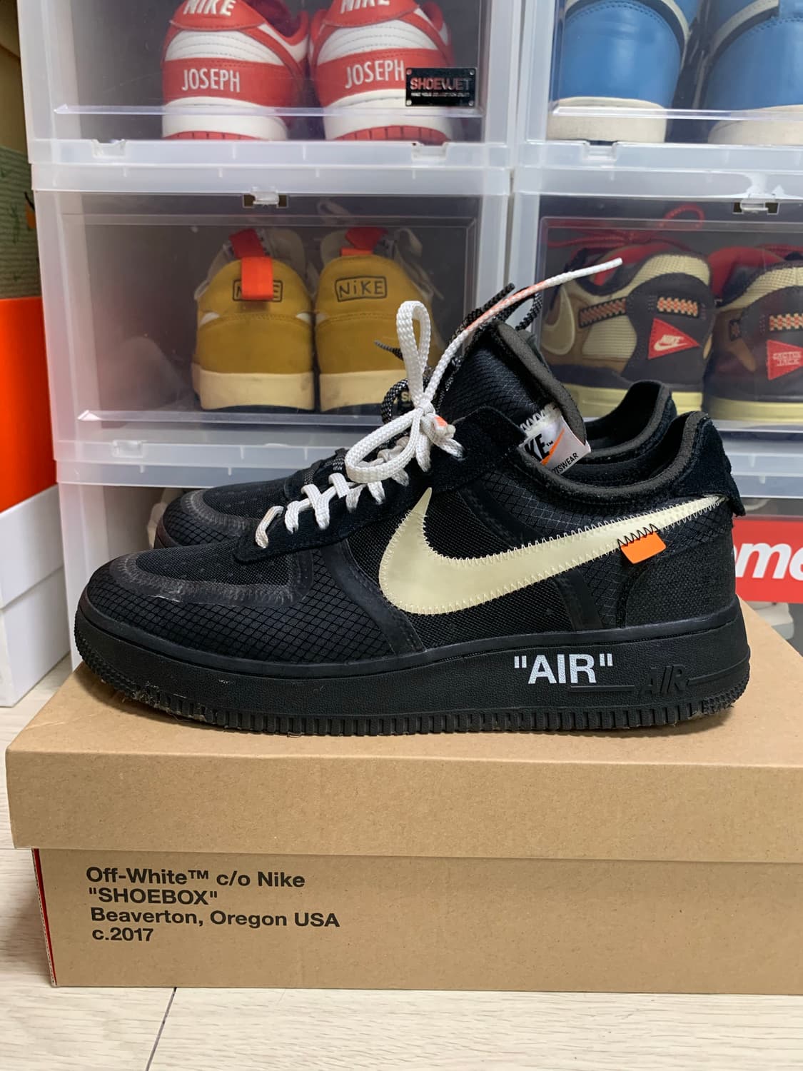 [275]나이키 오프화이트 에어포스 로우 블랙 상품이미지1