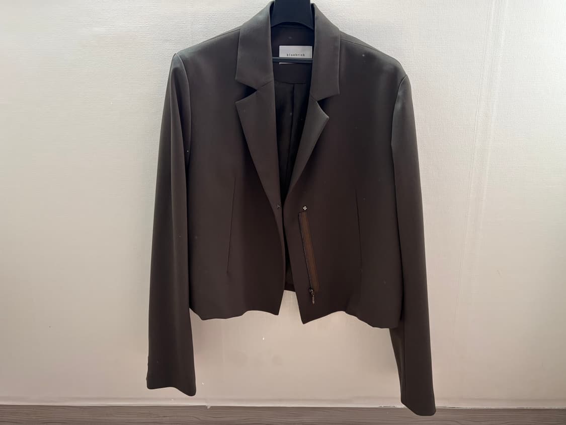 블루브릭 카키 지퍼 숏 자켓 상품이미지1