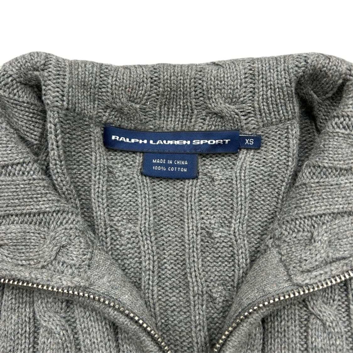 폴로 랄프로렌 핑크포니 그레이 꽈배기 니트 집업 상품이미지3