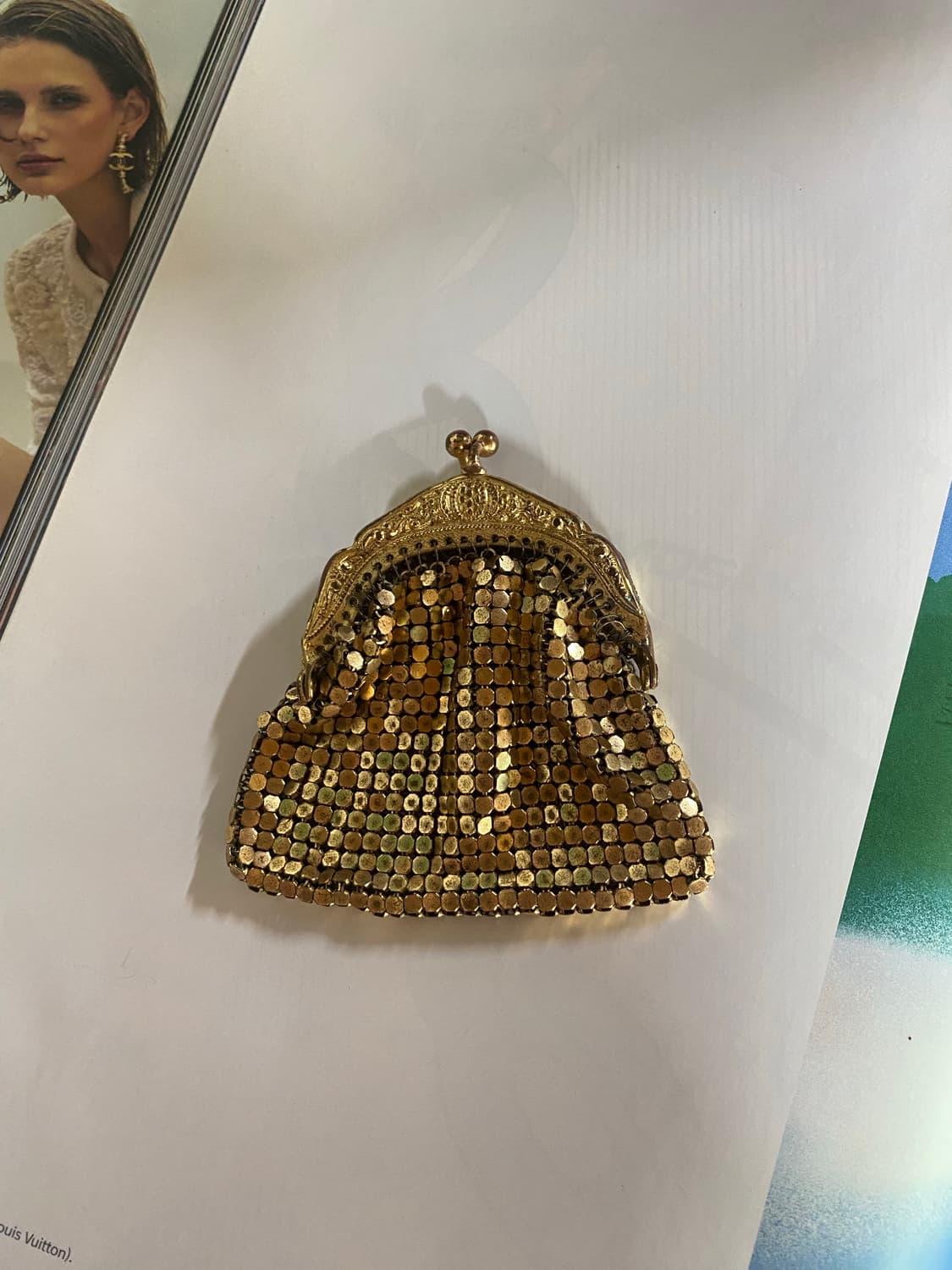 골드 메탈 메시 빈티지 코인 퍼스 지갑 상품이미지1