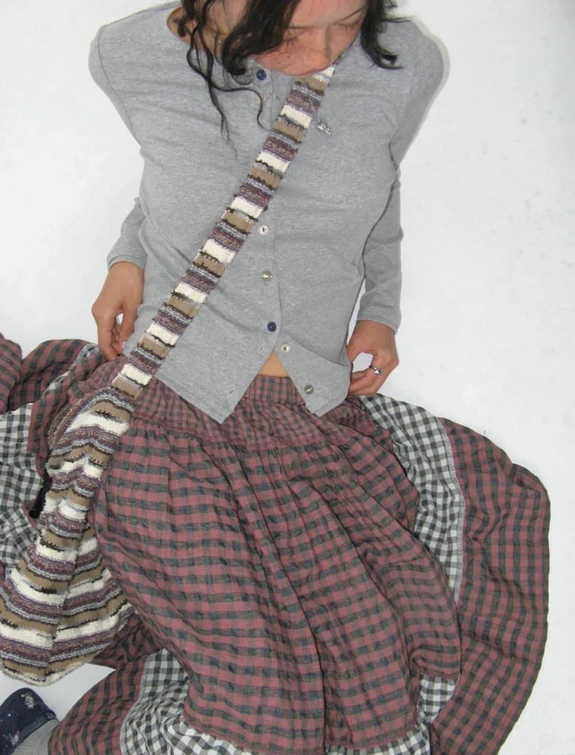 코이세이오 모리 체크 스커트 핑크 상품이미지2