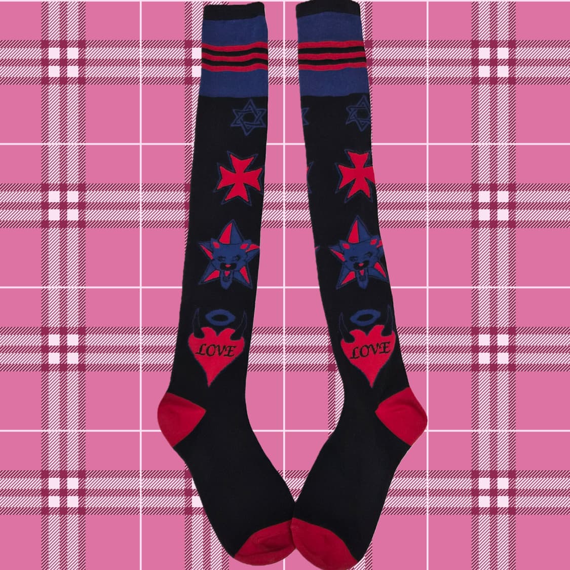 하라주쿠 세미펑크 갸루 지뢰계 오버니삭스 상품이미지1