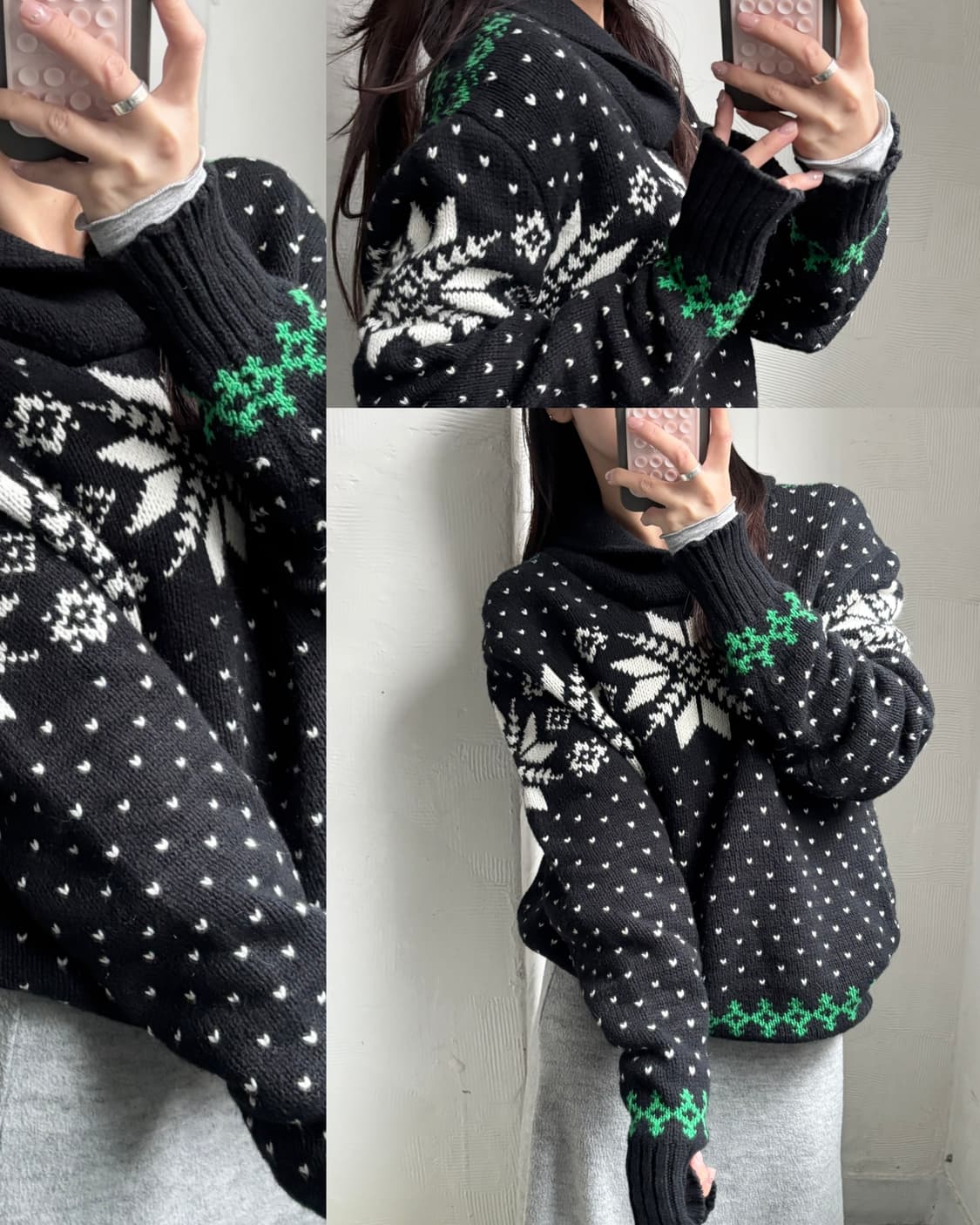 Polo 폴로 랄프로렌 신형 블랙 노르딕 숄카라 니트 상품이미지1