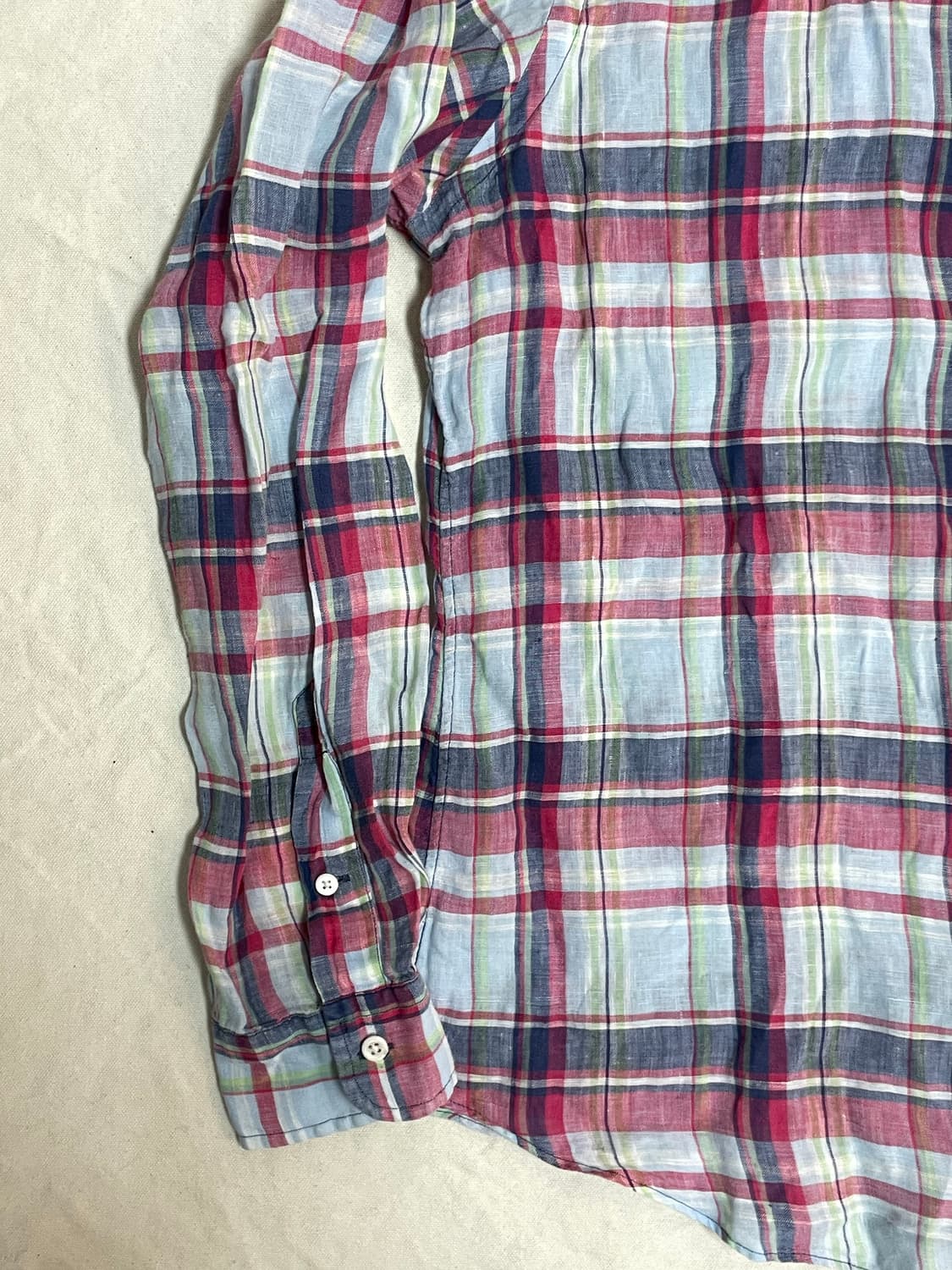 폴로 린넨 체크셔츠  상품이미지3