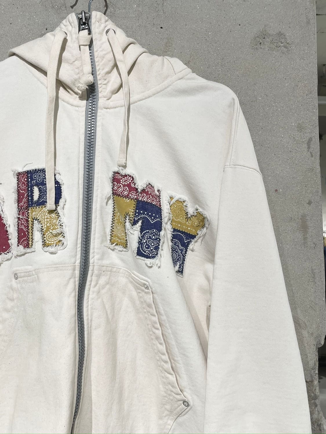 아비렉스 크림 타입 블루 army 후디 집업 상품이미지3