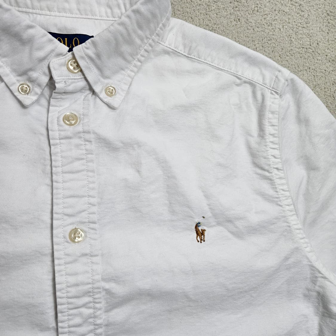 폴로 랄프 로렌 신형 QR 반팔 화이트 셔츠 XL18-20 상품이미지3