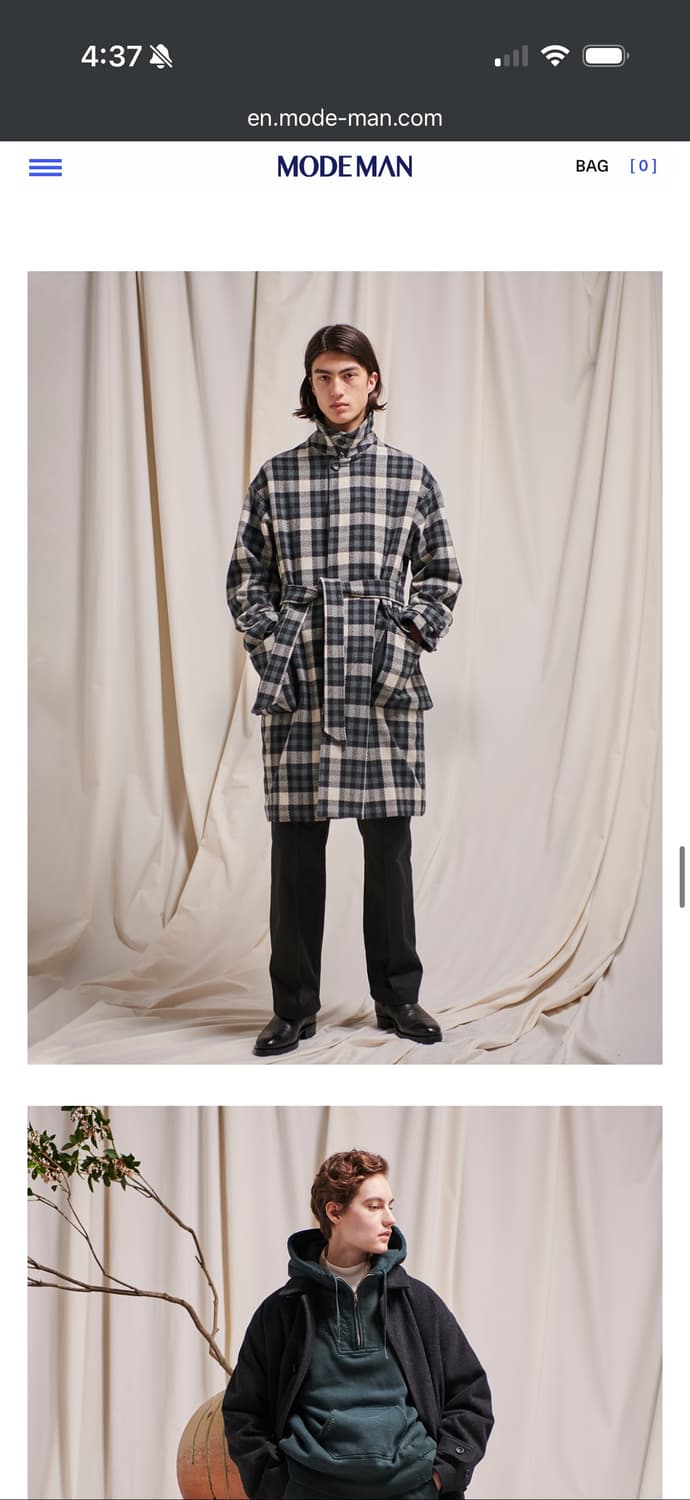 올드조 체크 캐시미어 코트 상품이미지1