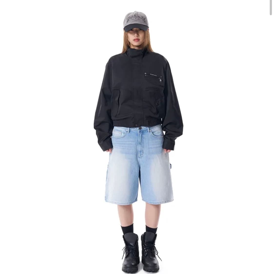 아캄 high neck button jacket black 1 상품이미지2