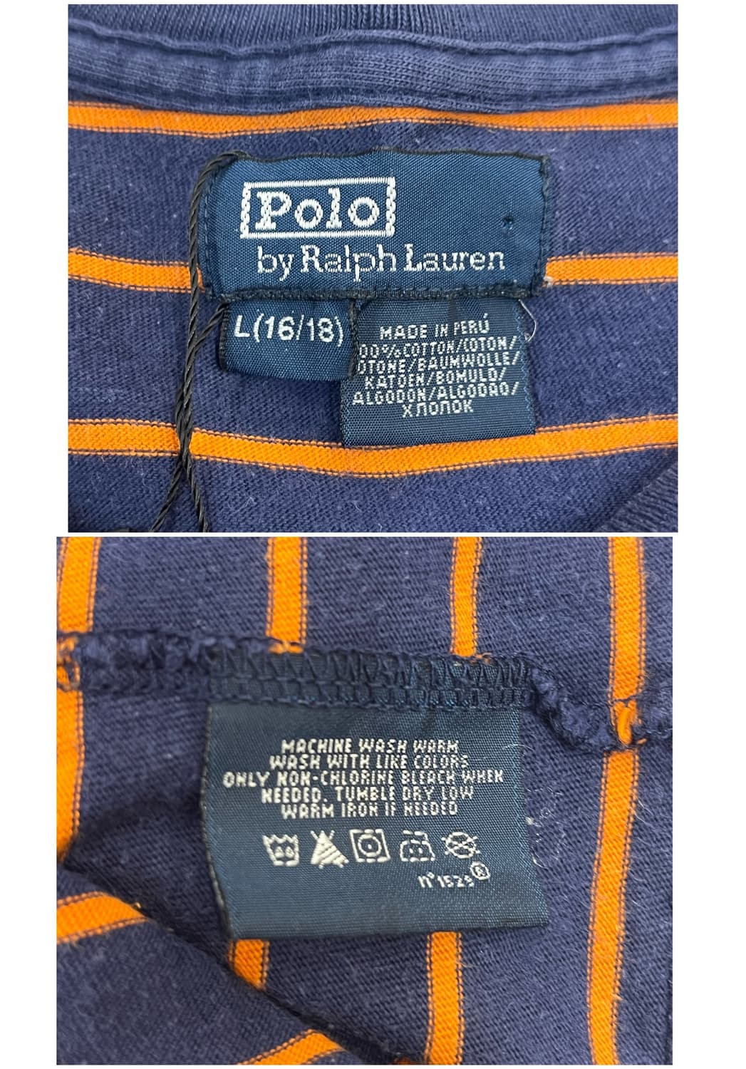 폴로 랄프로렌 스트라이프 반팔티 네이비 L #csz4132 상품이미지3