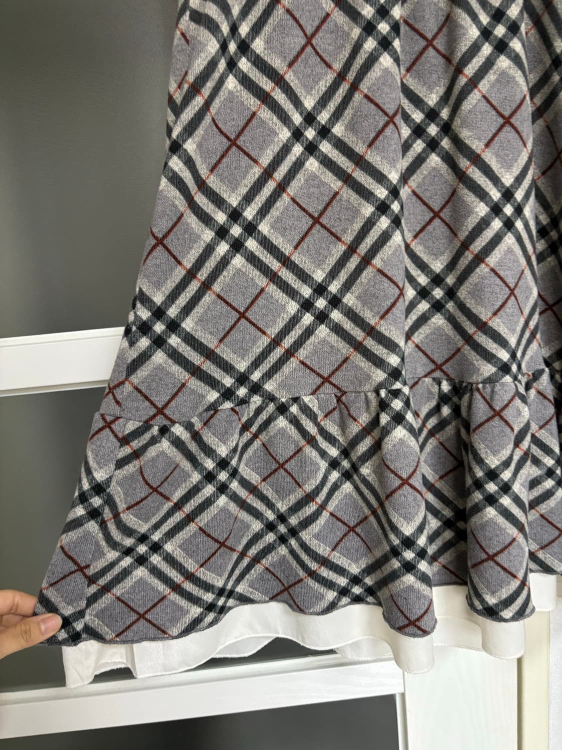 그레이 체크 원피스  상품이미지4