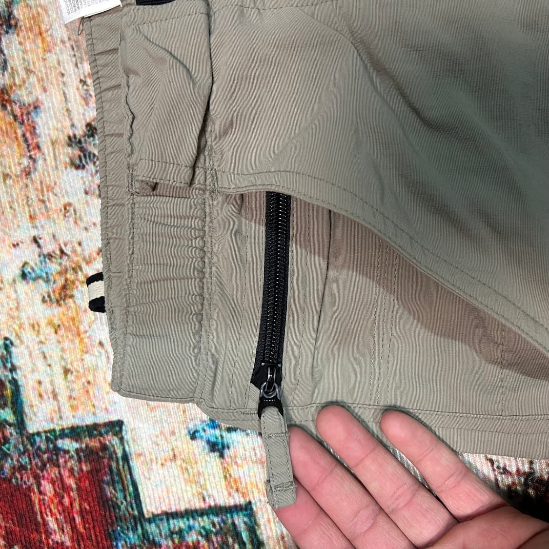 [S] 00s 노스페이스 벨티드 나일론 컨버터블 팬츠 카키 베이지  상품이미지3