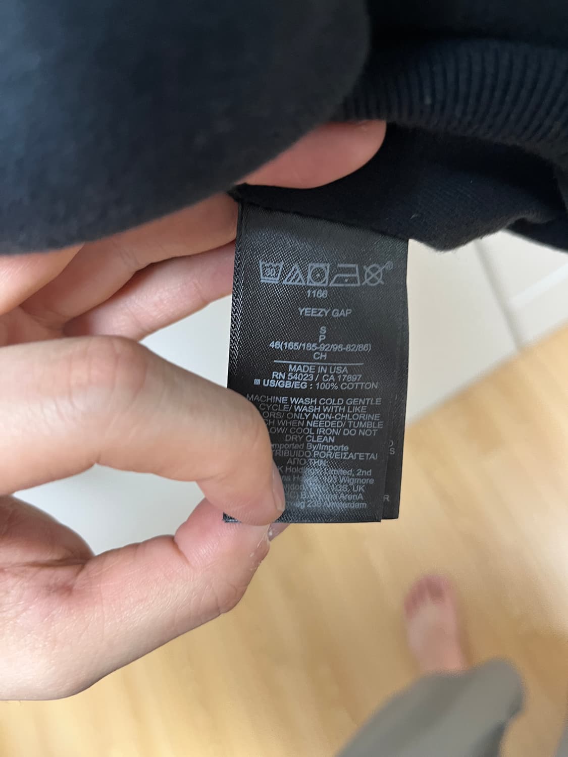 이지X갭 엔지니어드 바이 발렌시아가 도브 후드 워시드 블랙 S사이즈 상품이미지7