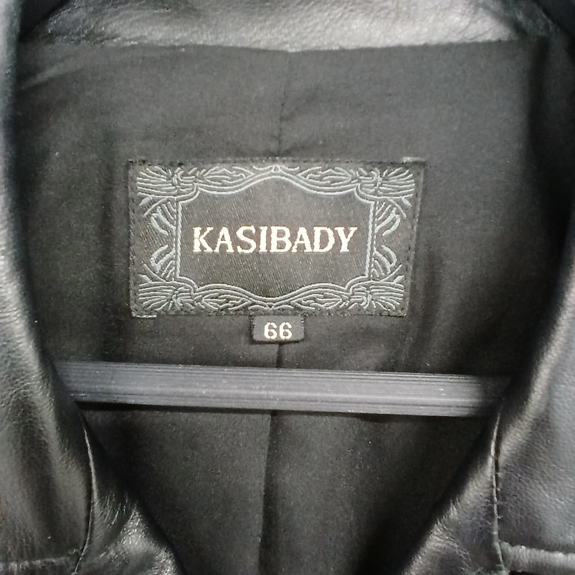 KASIBADY 블랙 가죽 라이더 자켓 상품이미지7