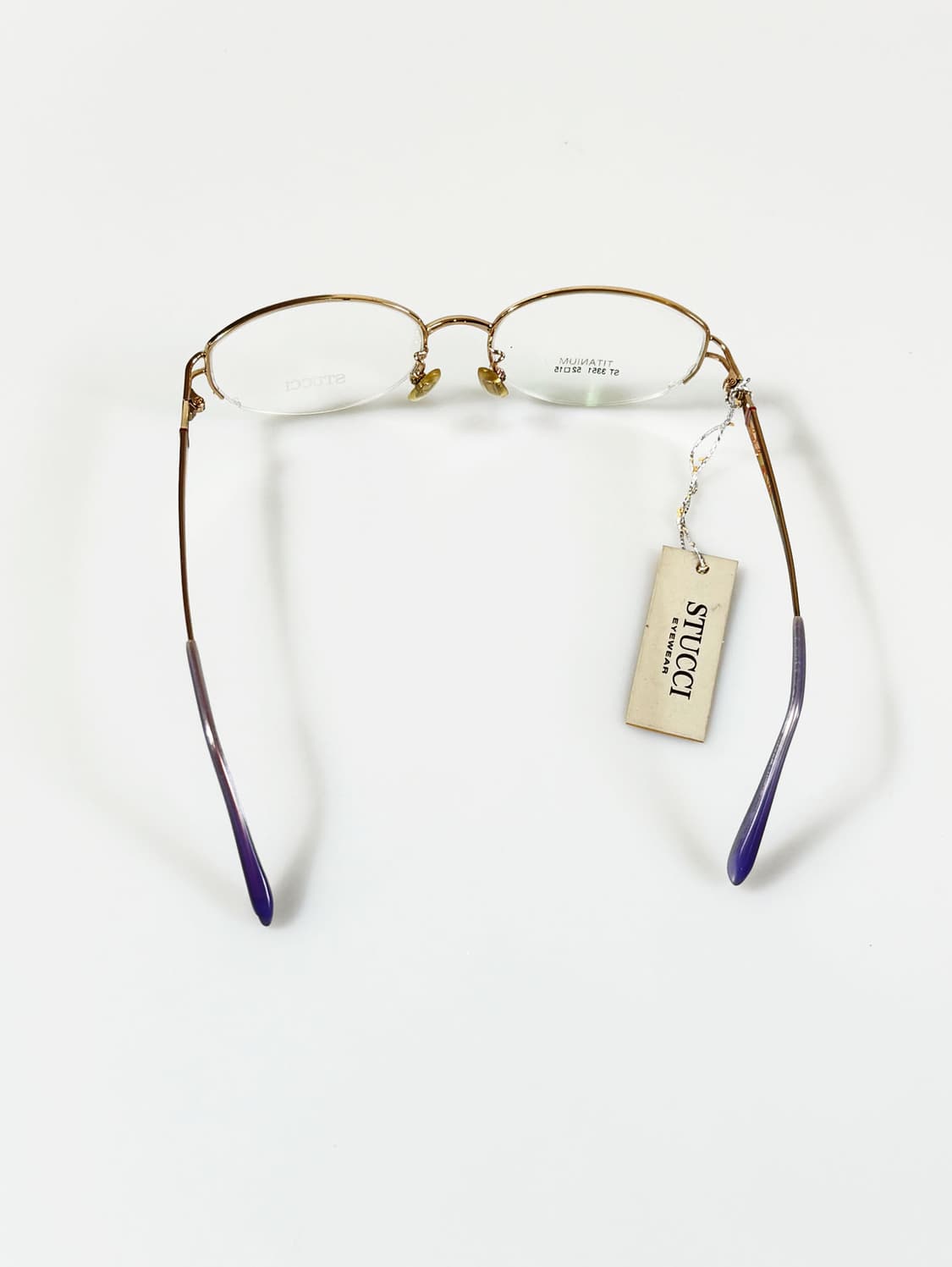 90s STUCCI 골드 티타늄 오벌 반무테 빈티지 안경 상품이미지6