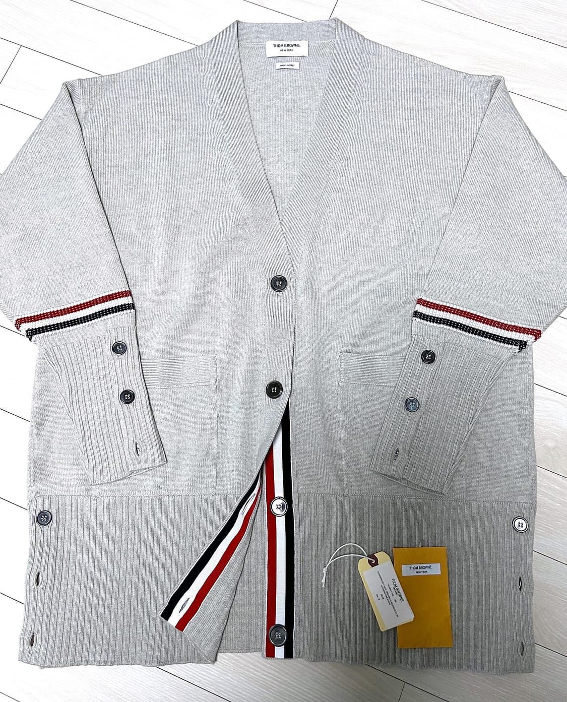 @새상품@ 톰브라운 오버사이즈 롱가디건 베이지그레이 상품이미지2