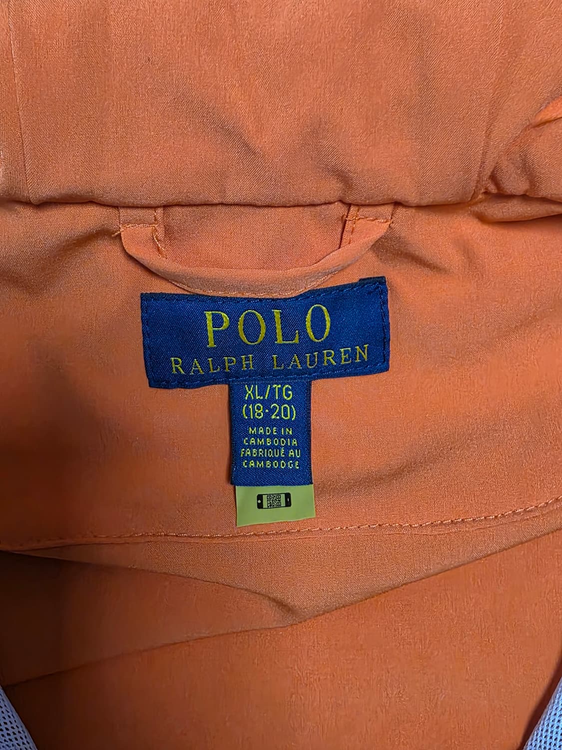 폴로 랄프로렌 오렌지색 바람막이 후드 자켓 윈드브레이커 성인 95오렌지색 상품이미지3