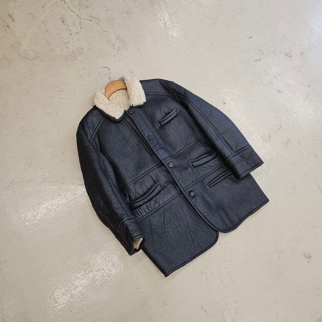 빈티지 쉽스킨 양가죽 자켓 무스탕 가죽점퍼 양털 M~L 상품이미지2