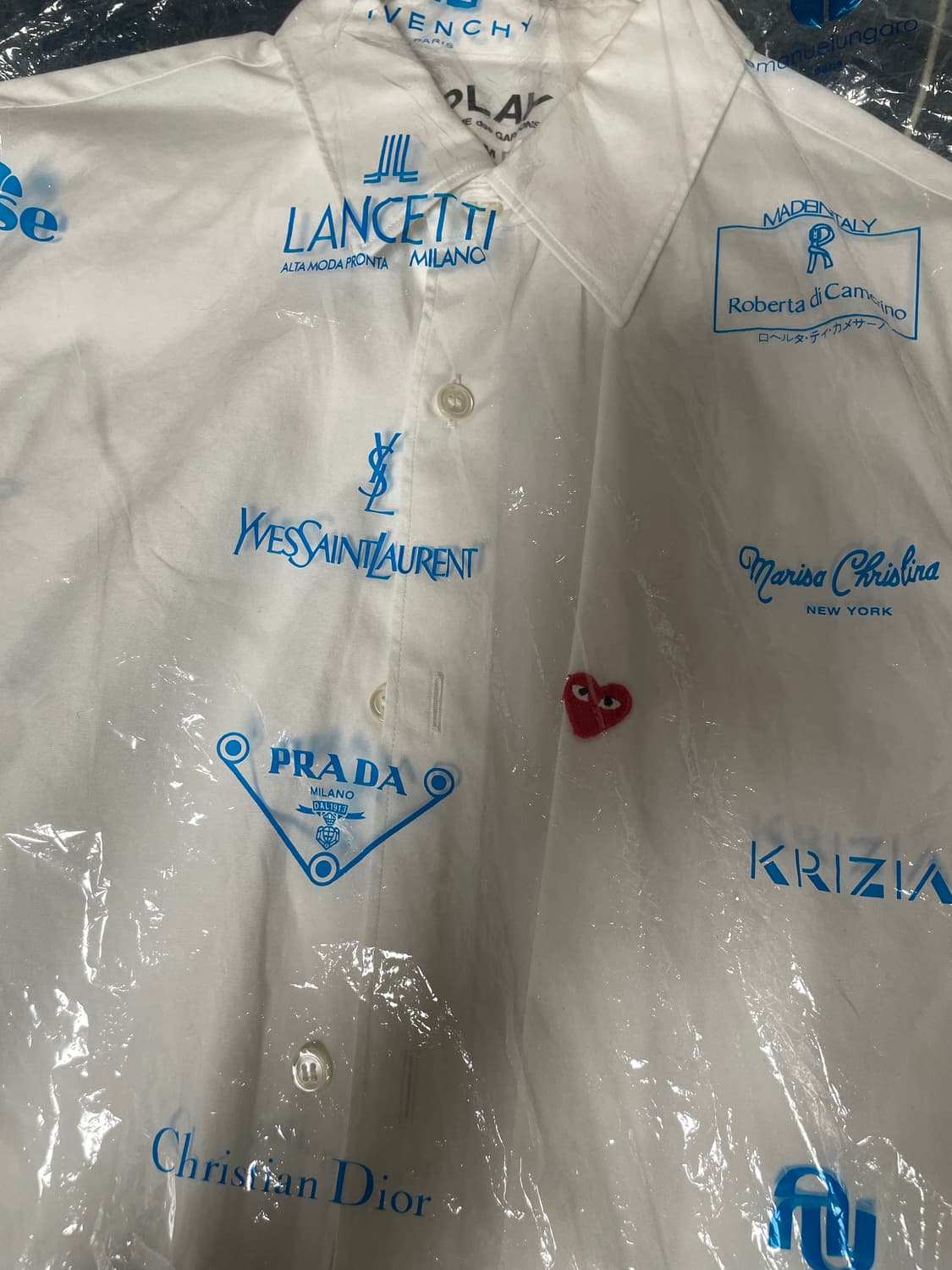 꼼데가르송 PLAY 화이트 셔츠 M 상품이미지1