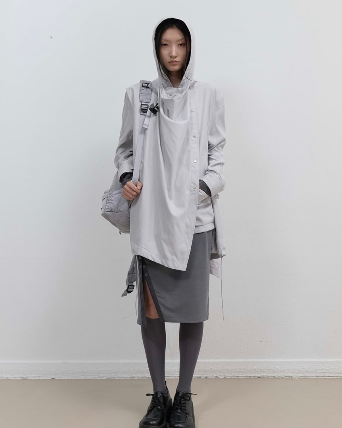 오호스(OJOS)_Draped Field Parka / Grey 상품이미지4