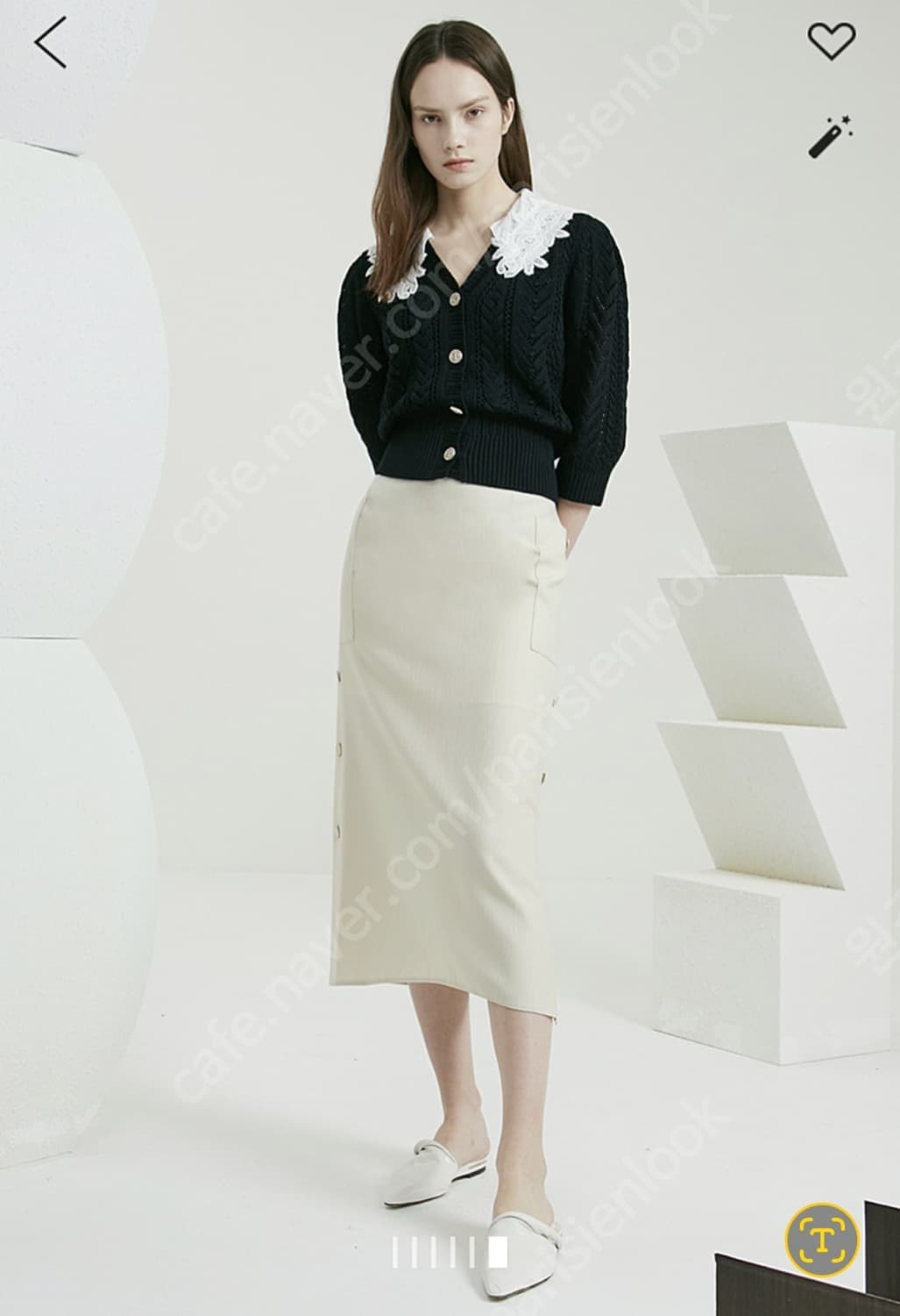 타임 버튼 패널 스커트 55사이즈 상품이미지3