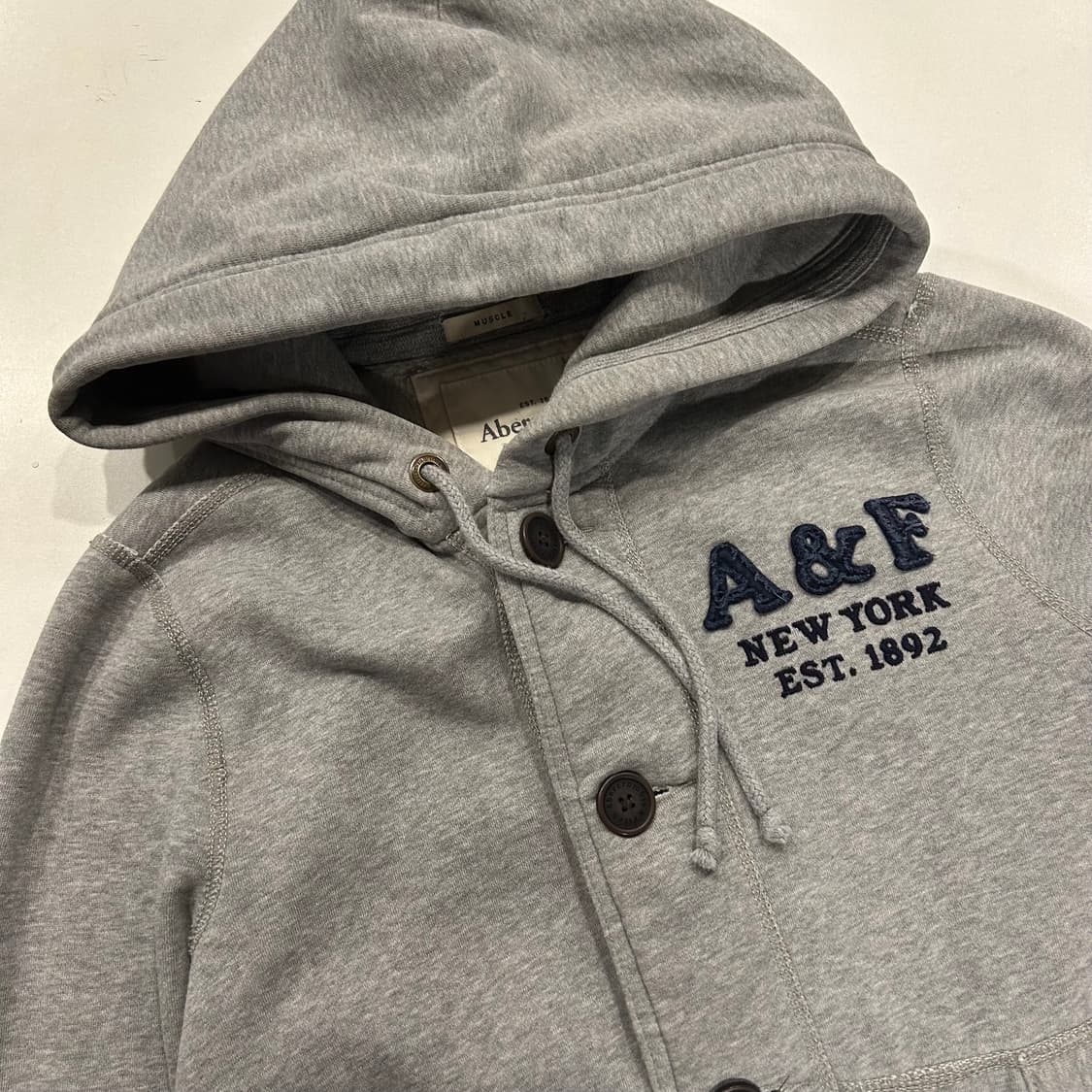 [S] 아베크롬비 A&F 그레이 후드 집업 B67 상품이미지5