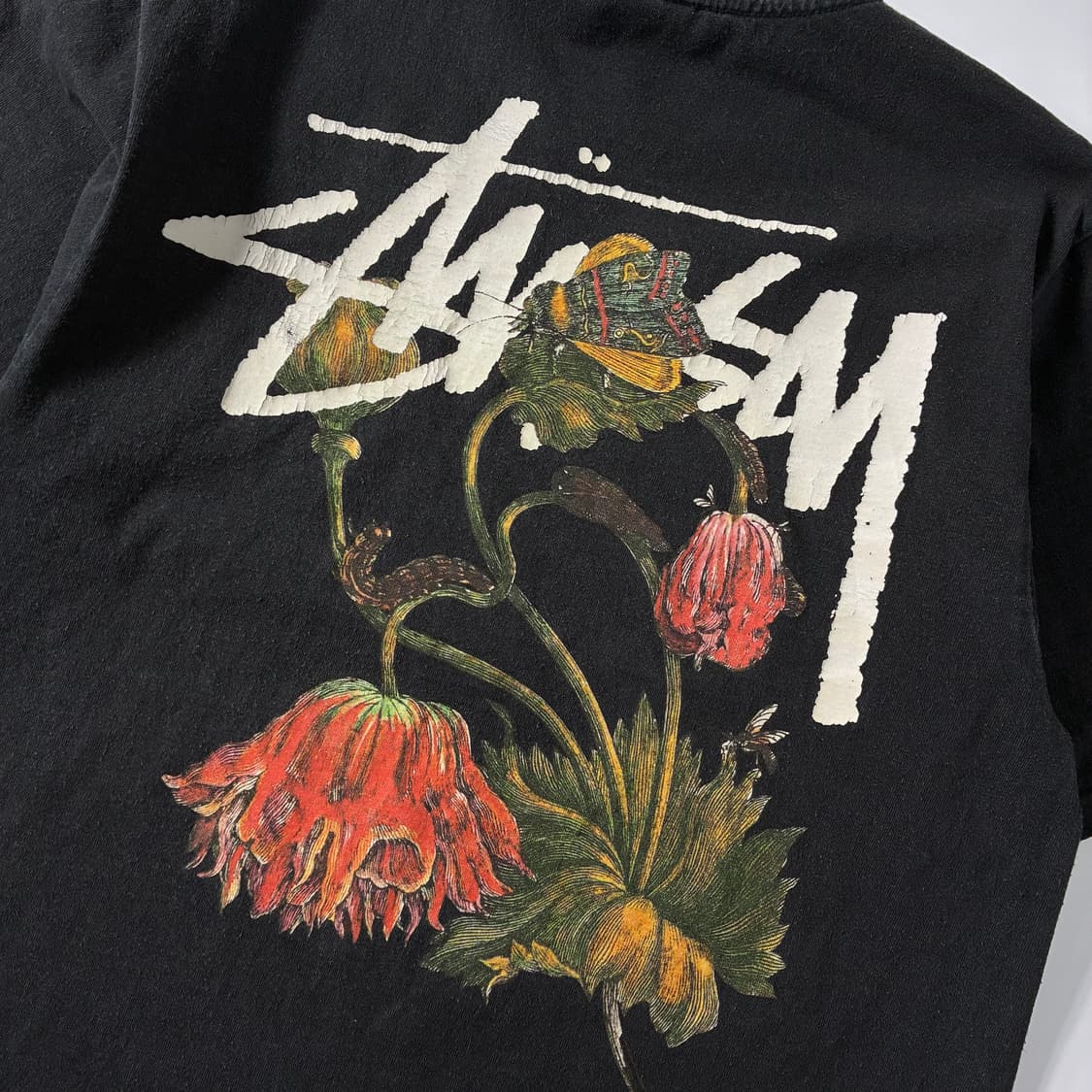 Stussy  스투시 워더드 플라워 블랙 반팔 티셔츠  상품이미지3