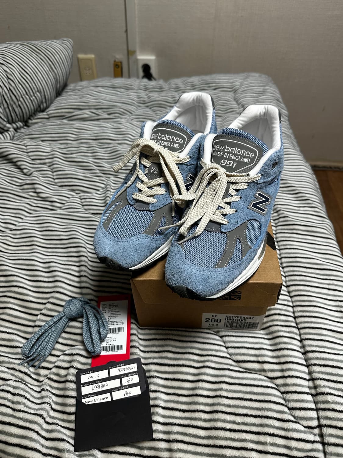 뉴발란스991v2 셀레스티얼 블루 페이디드 데님 260 상품이미지2