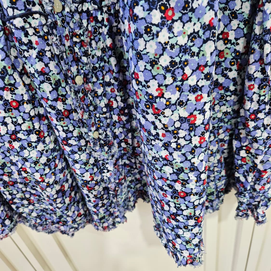 블루플라워 패턴 끈 원피스 상품이미지3