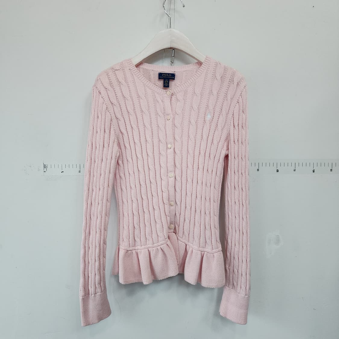 폴로 랄프로렌 아동 핑크 케이블 니트 가디건 상품이미지1