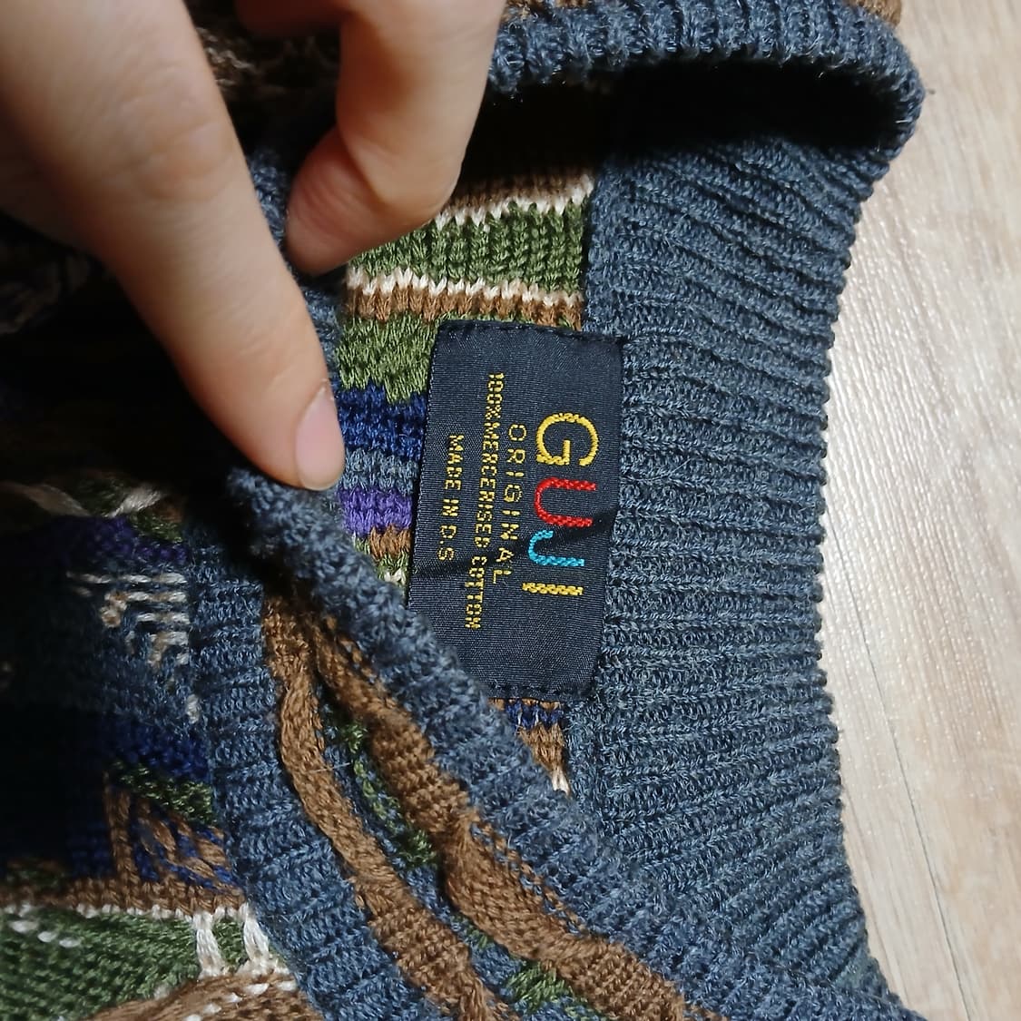 쿠지맛 케이블 울 니트 빈티지 오버핏 상품이미지6