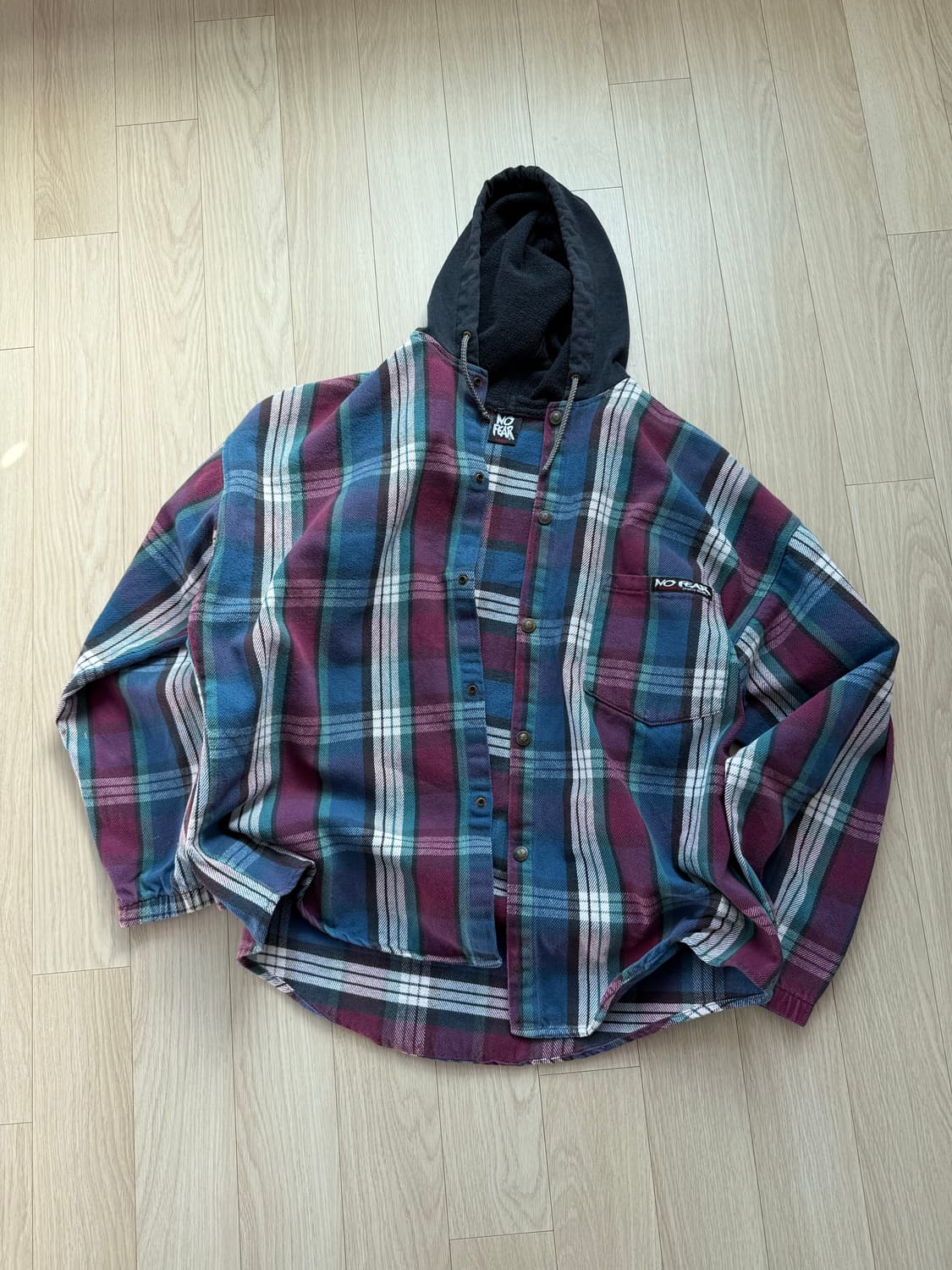 No Fear 노피어 90s 플란넬 후디 자켓 상품이미지1